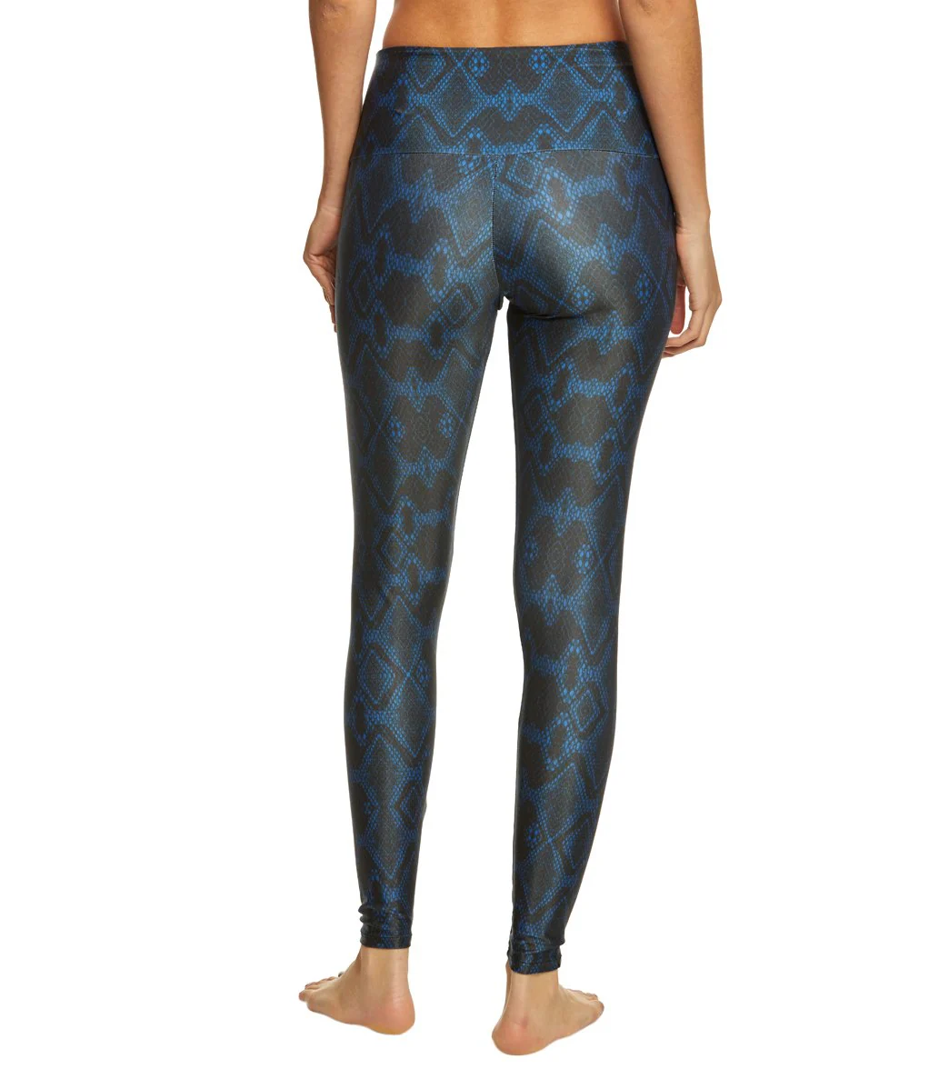 Onzie High Waisted Yoga Leggings Navy Python