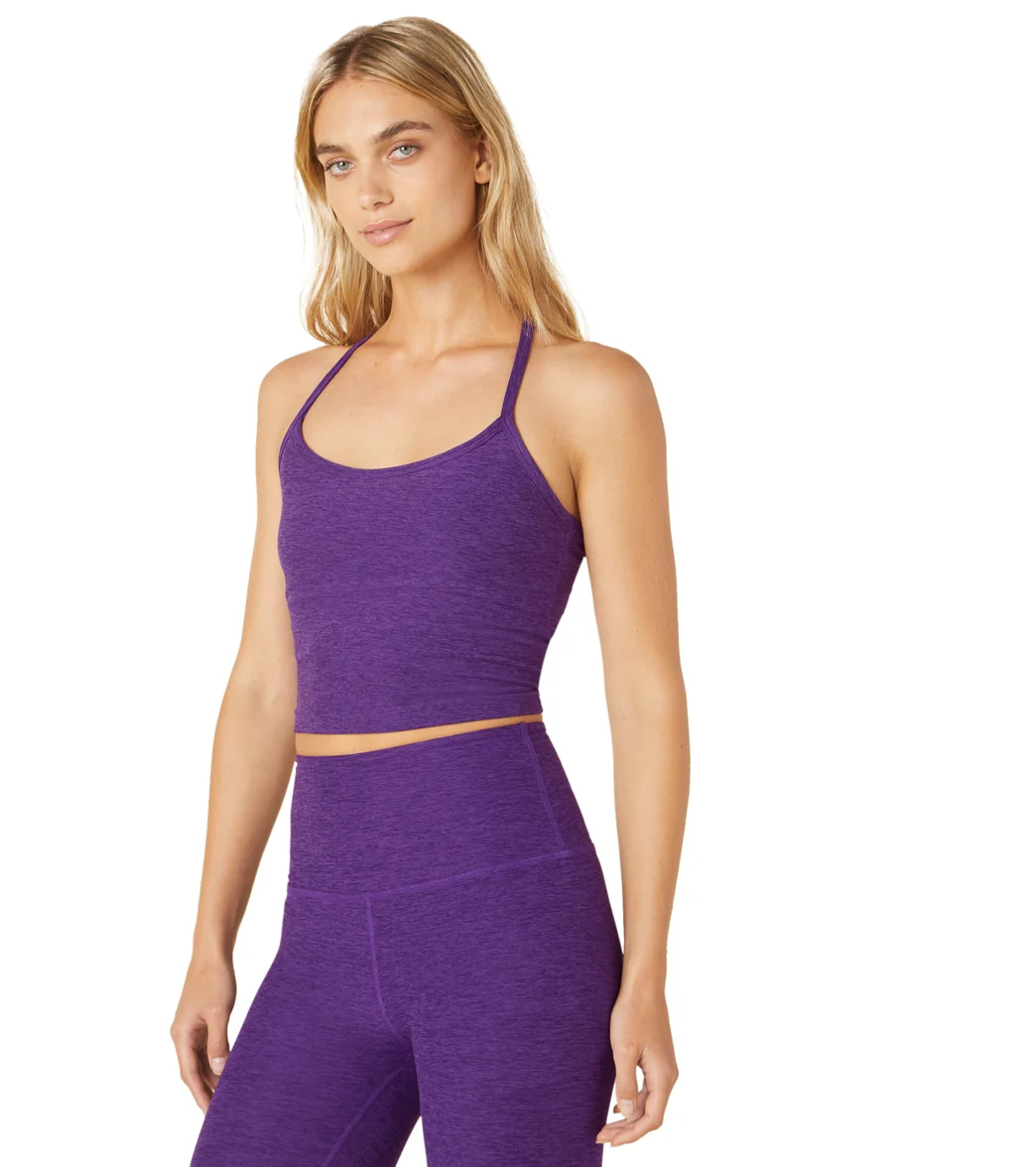 Beyond Yoga Spacedye Slim Racerback Cropped Tank Purple Dahlia Heather