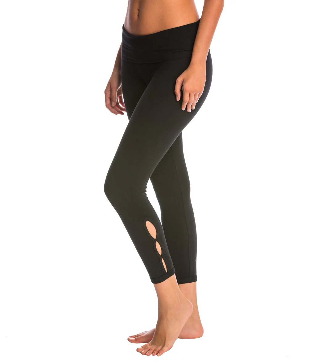 Hard Tail Contour Rolldown Cropped Cotton Yoga Leggings