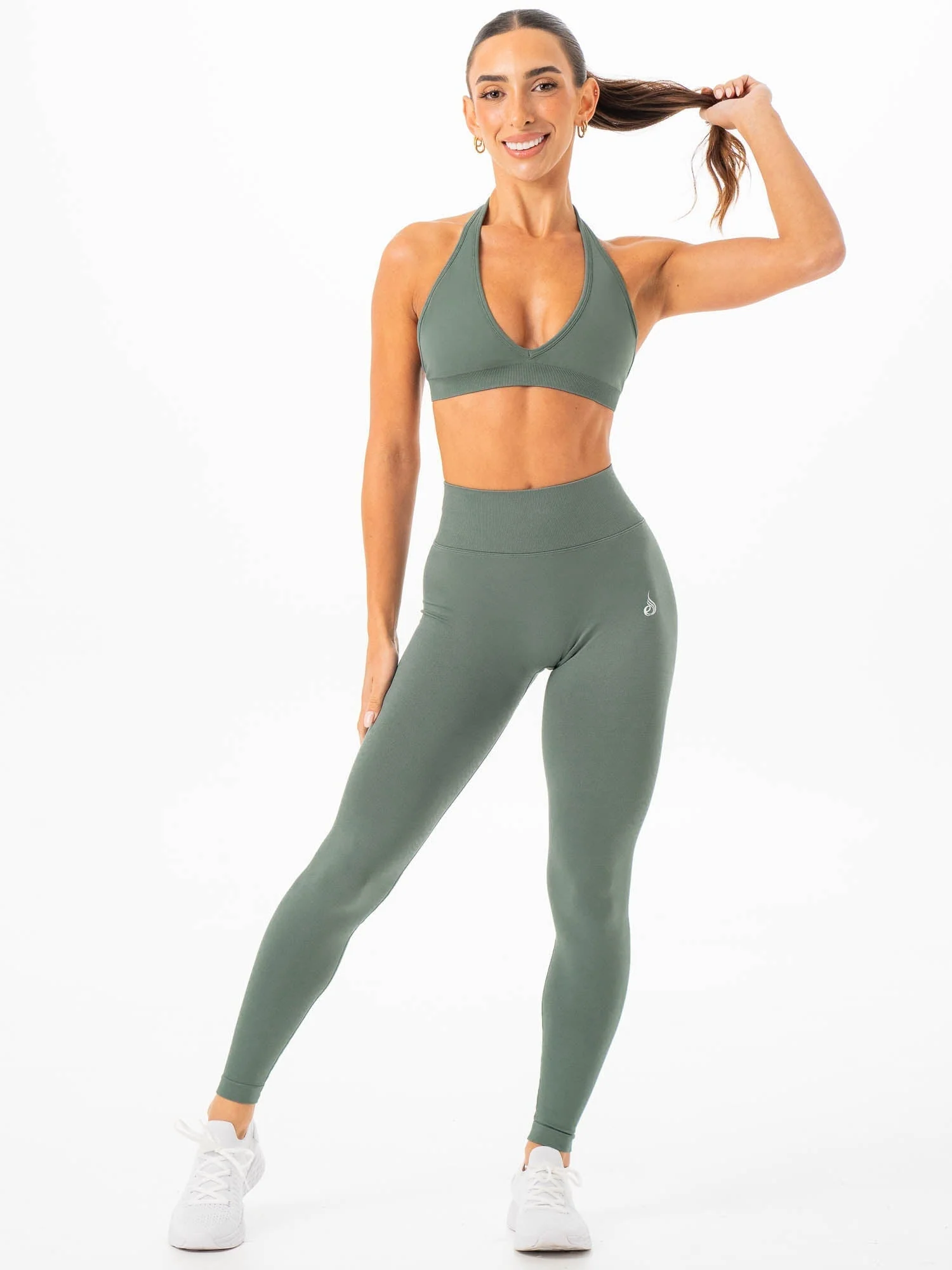 Sculpt Seamless Halter Bra - Forest