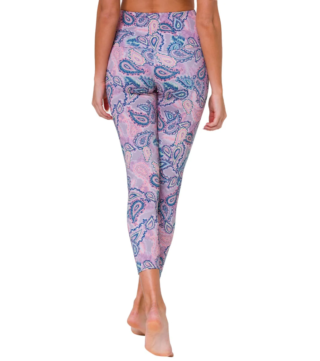 Onzie High Waisted Basic 7/8 Yoga Leggings Tropical Paisley