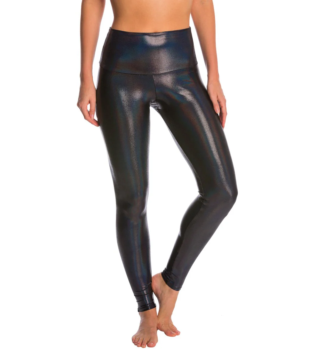 Onzie High Waisted Yoga Leggings Black Halo