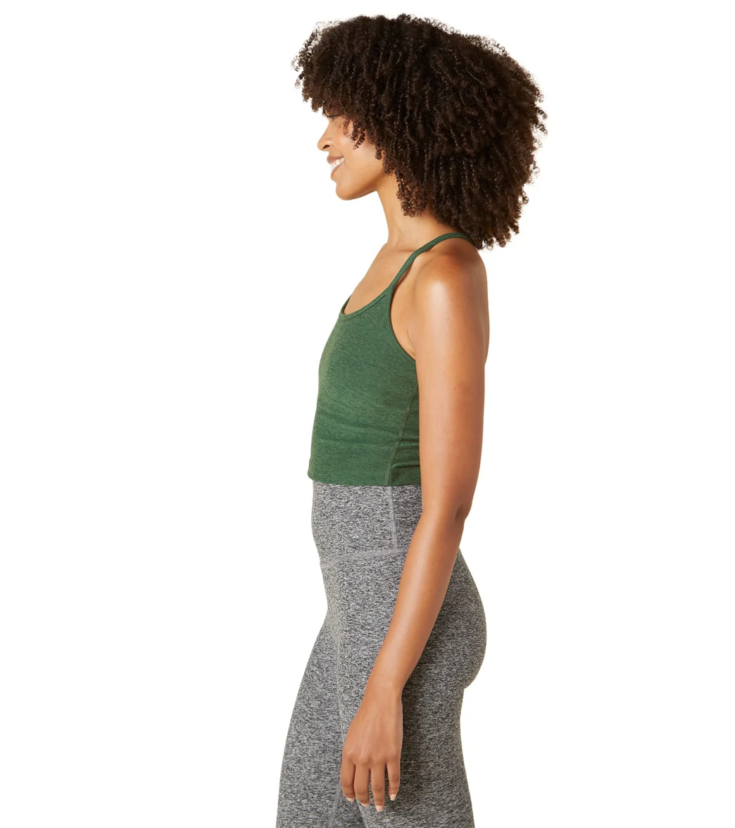 Beyond Yoga Spacedye Slim Racerback Cropped Tank Vetiver Green-Pine