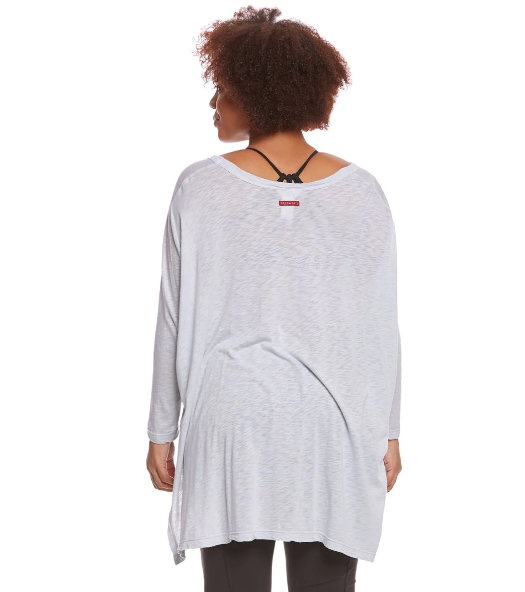 Hard Tail Plus Size Oversized 3/4 Sleeve Raglan Layering Top