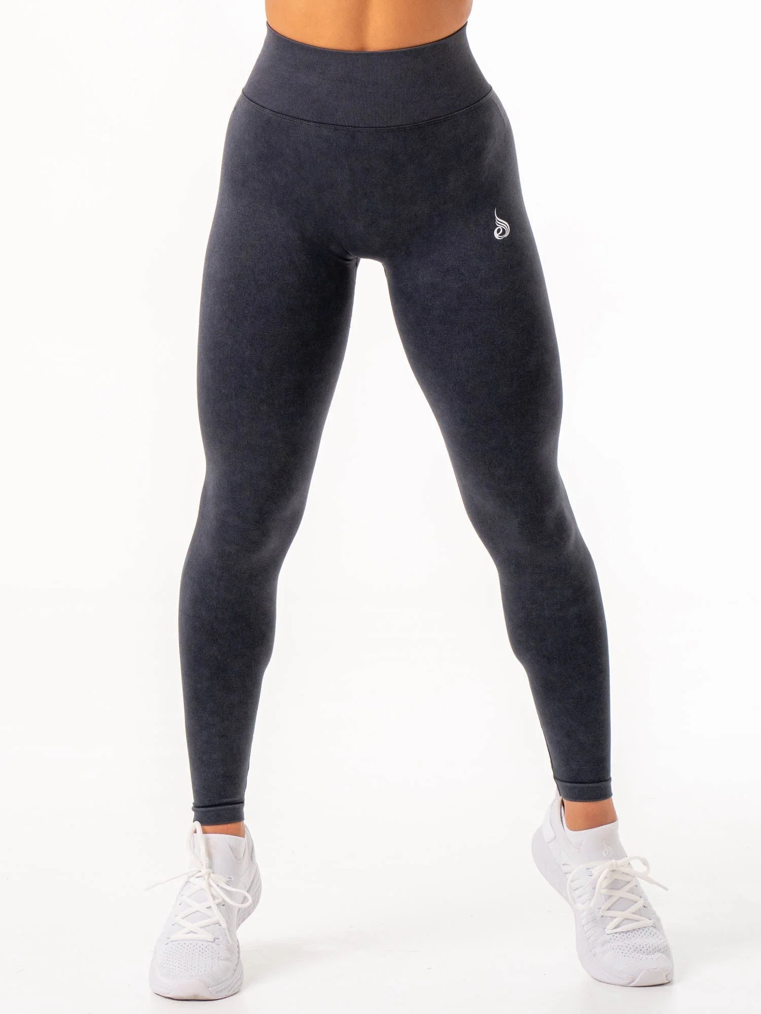 Stonewash Scrunch Seamless Leggings - Black Stonewash
