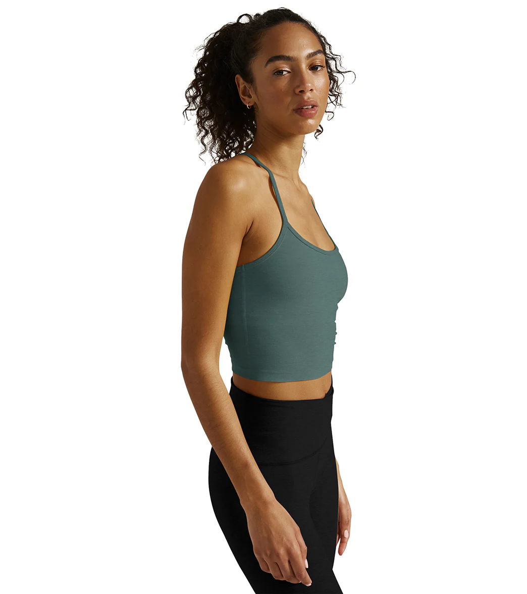 Beyond Yoga Spacedye Slim Racerback Cropped Tank Storm Heather