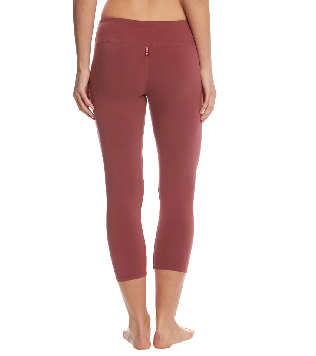Hard Tail Flat Waisted Cotton Yoga Capris