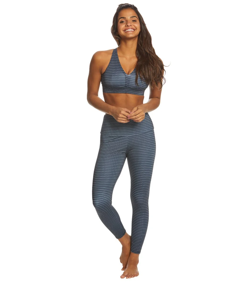 Onzie High Waisted Basic 7/8 Yoga Leggings Stripe