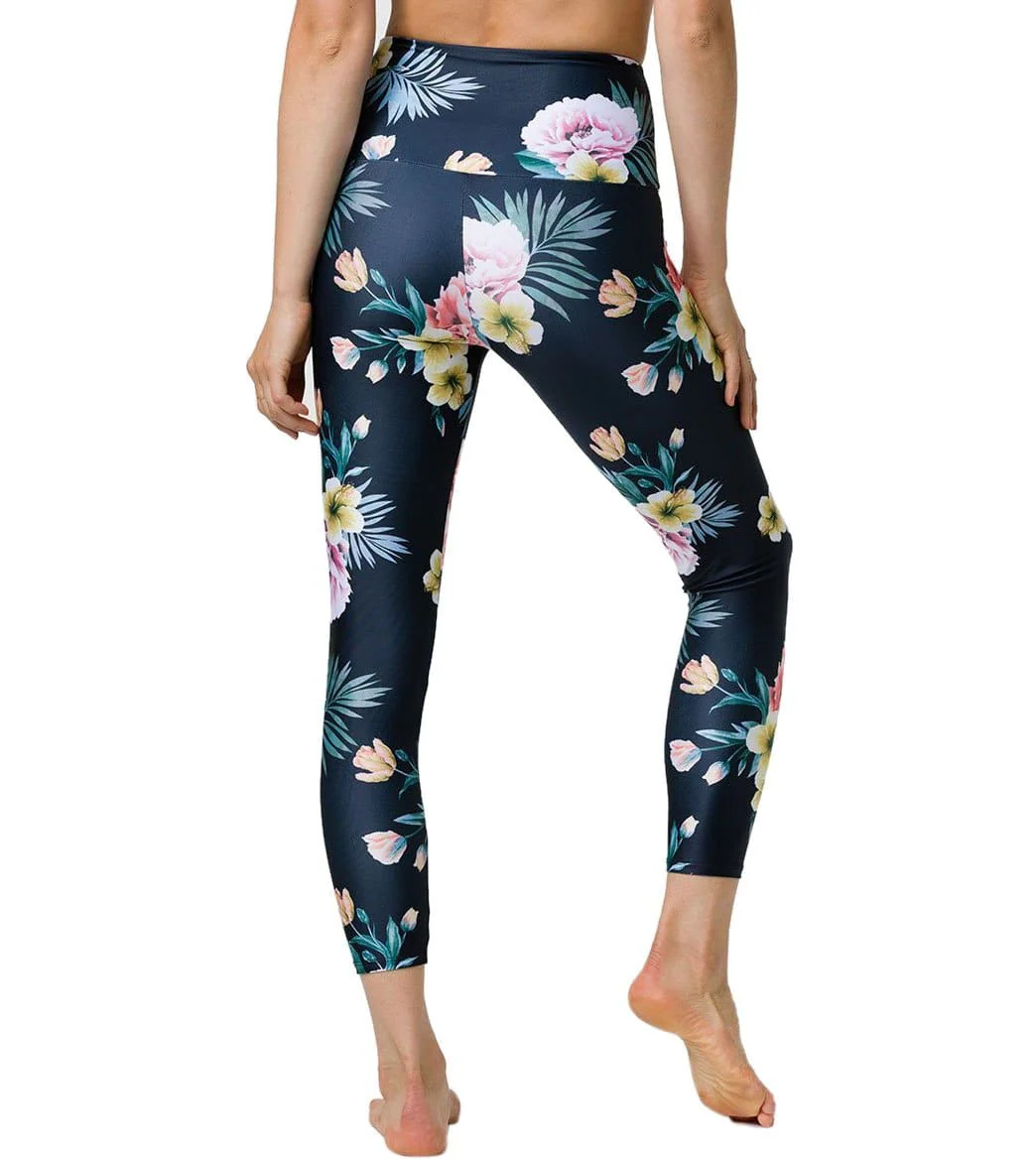 Onzie High Waisted Basic 7/8 Yoga Leggings Secret Garden