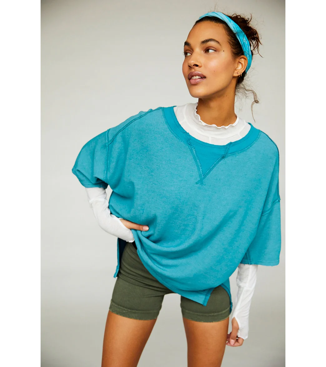 Free People Rugby Match Short Sleeve Tee