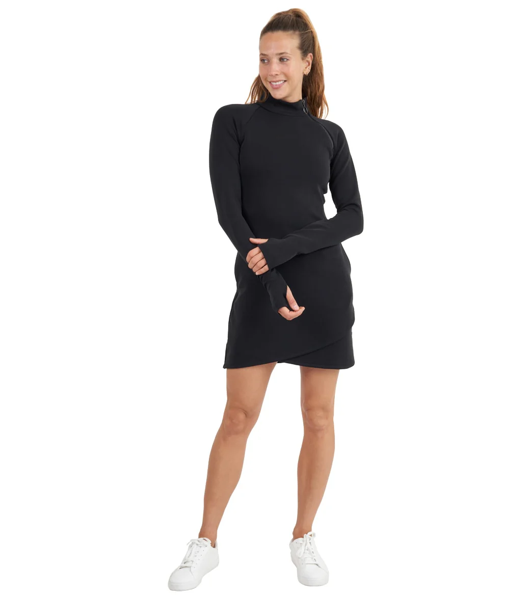 Thrive Societe Zip Mock Neck Dress