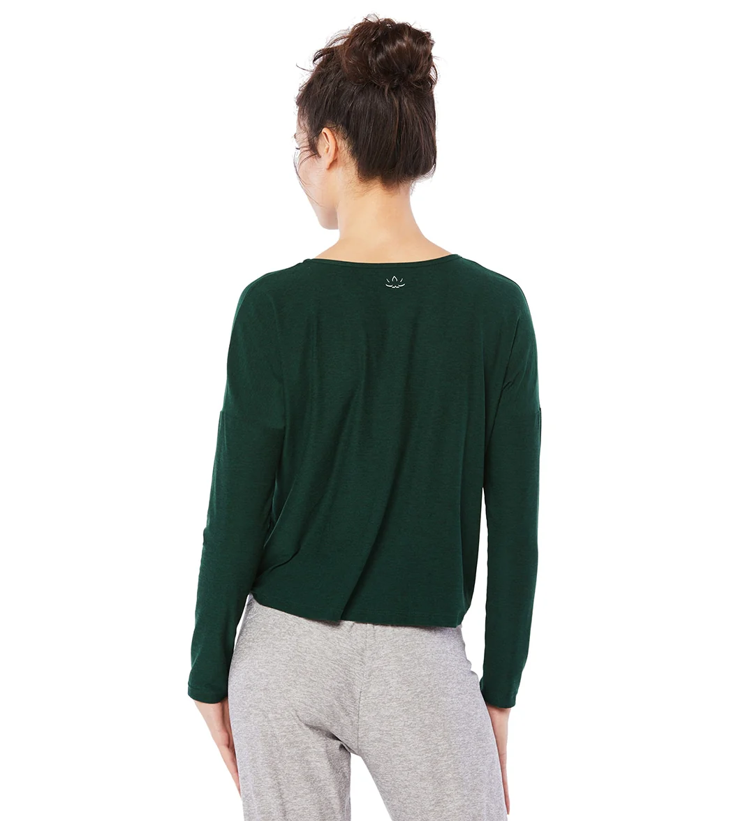 Beyond Yoga Featherweight Morning Light Cropped Pullover