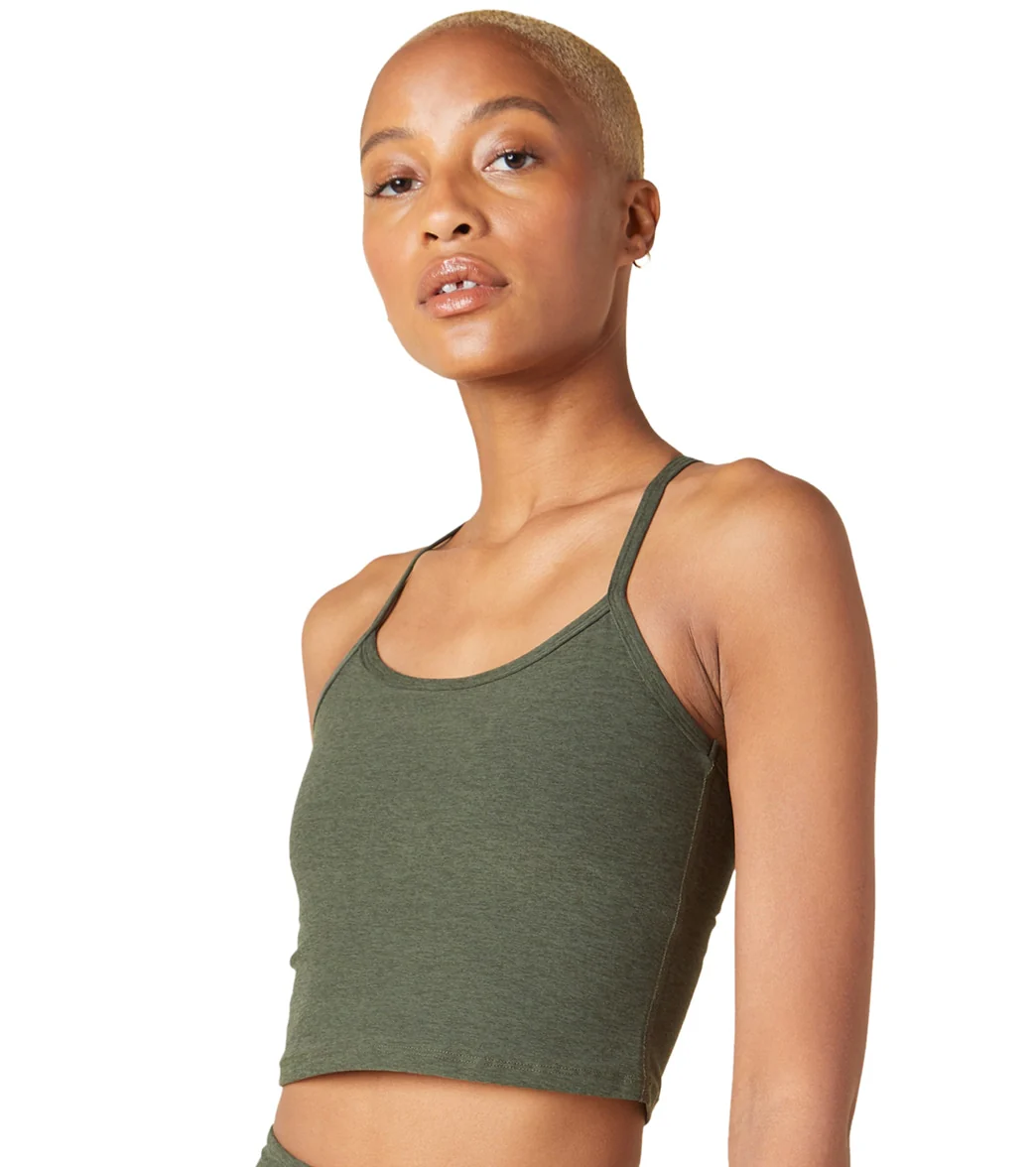 Beyond Yoga Spacedye Slim Racerback Cropped Tank Eden Green Heather