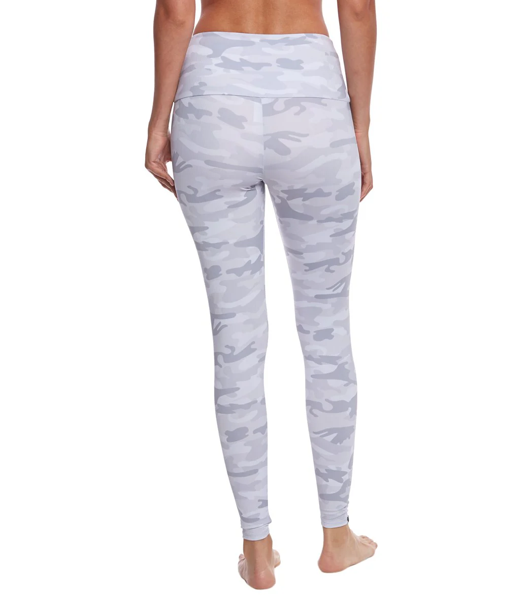 Onzie High Waisted Yoga Leggings Gray Camo
