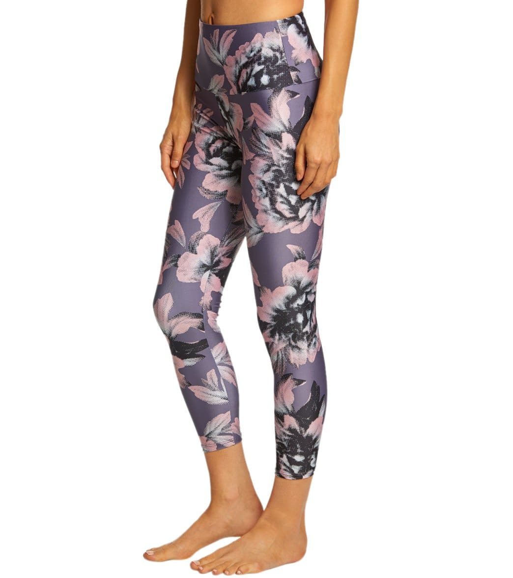 Onzie High Waisted Basic 7/8 Yoga Leggings Peony