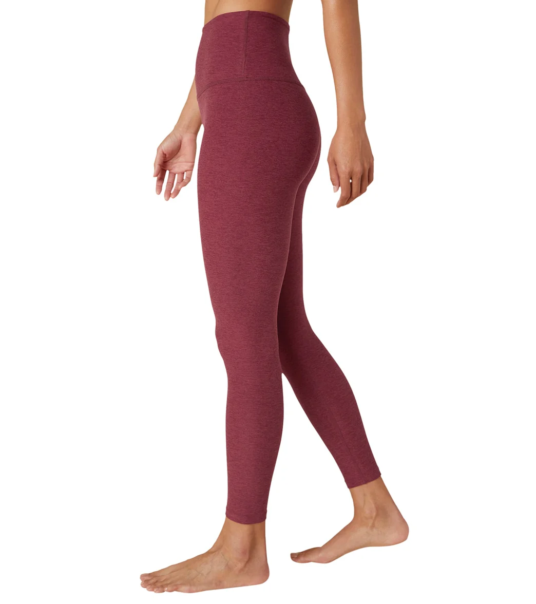 Beyond Yoga Spacedye High Waisted Caught In The Midi 7/8 Yoga Leggings Garnet Red Heather