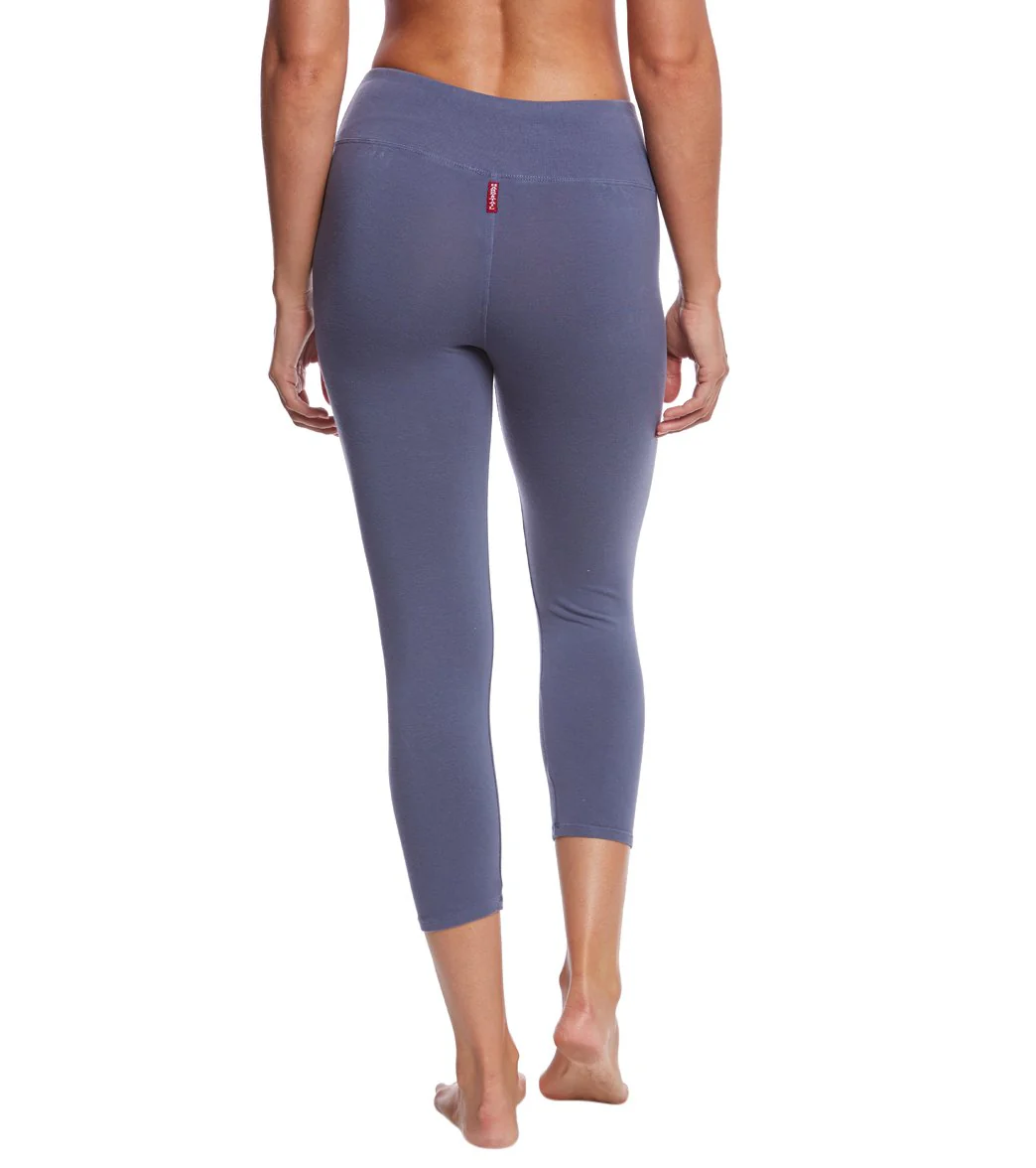Hard Tail Flat Waisted Cotton Yoga Capris