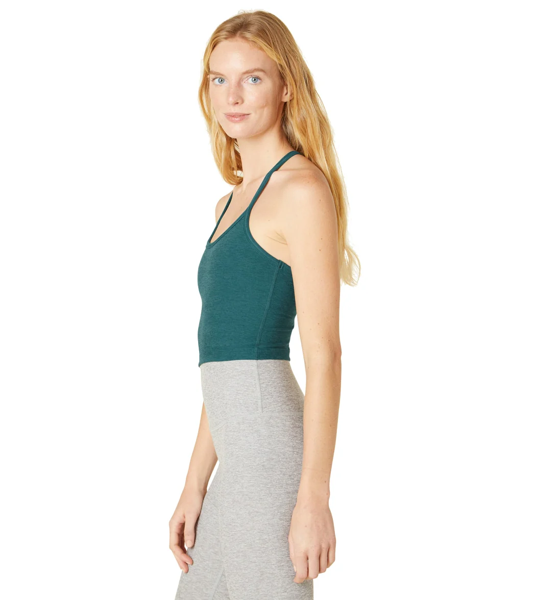 Beyond Yoga Spacedye Slim Racerback Cropped Tank Deep Sea Heather