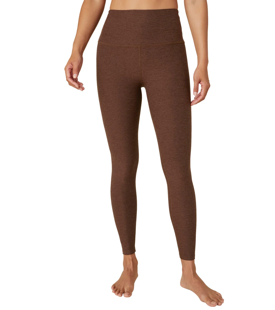 Beyond Yoga Spacedye High Waisted Caught In The Midi 7/8 Yoga Leggings Mahogany Brown Heather