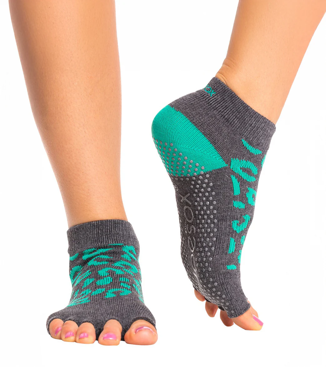 Toesox Ankle Length Half-Toe Yoga Grip Socks