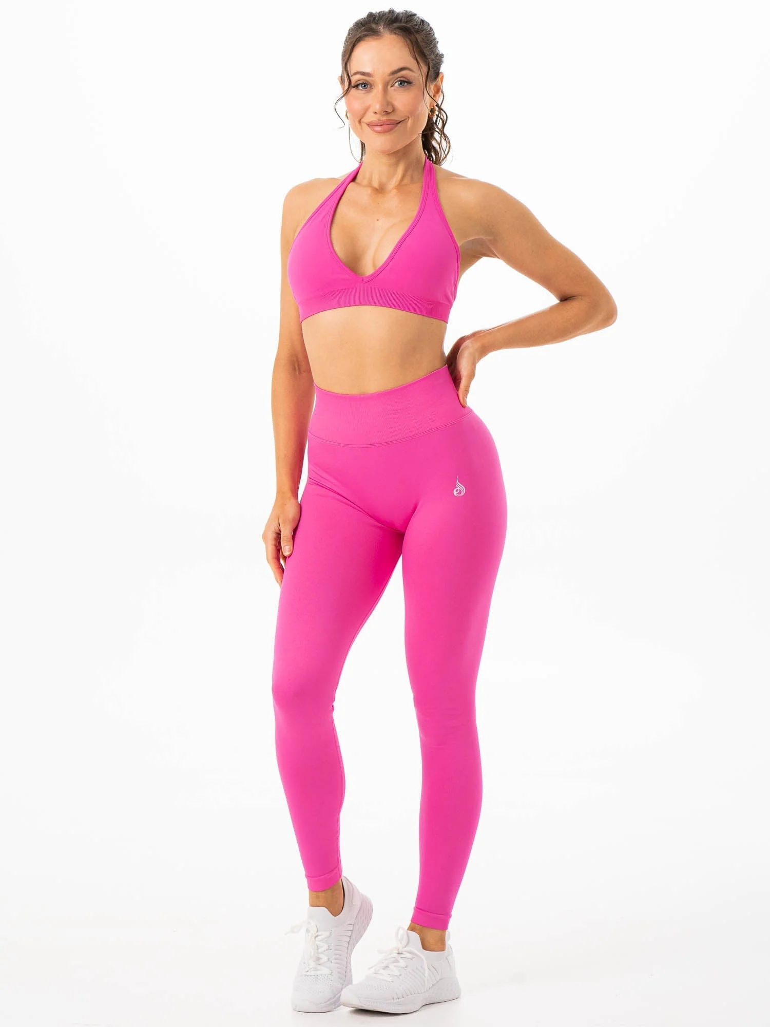 Sculpt Seamless Halter Bra - Hot Pink