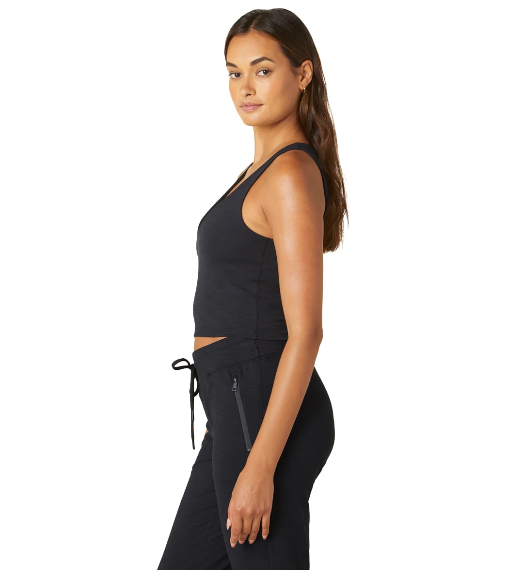 Beyond Yoga Heather Rib Fresh Cut Cropped Tank