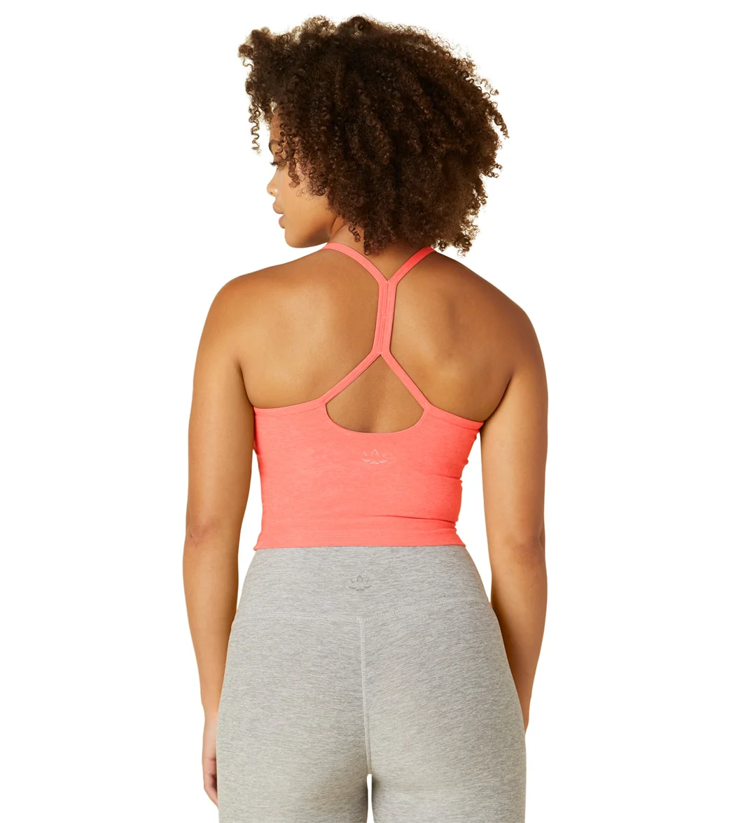 Beyond Yoga Spacedye Slim Racerback Cropped Tank Electric Peach Heather