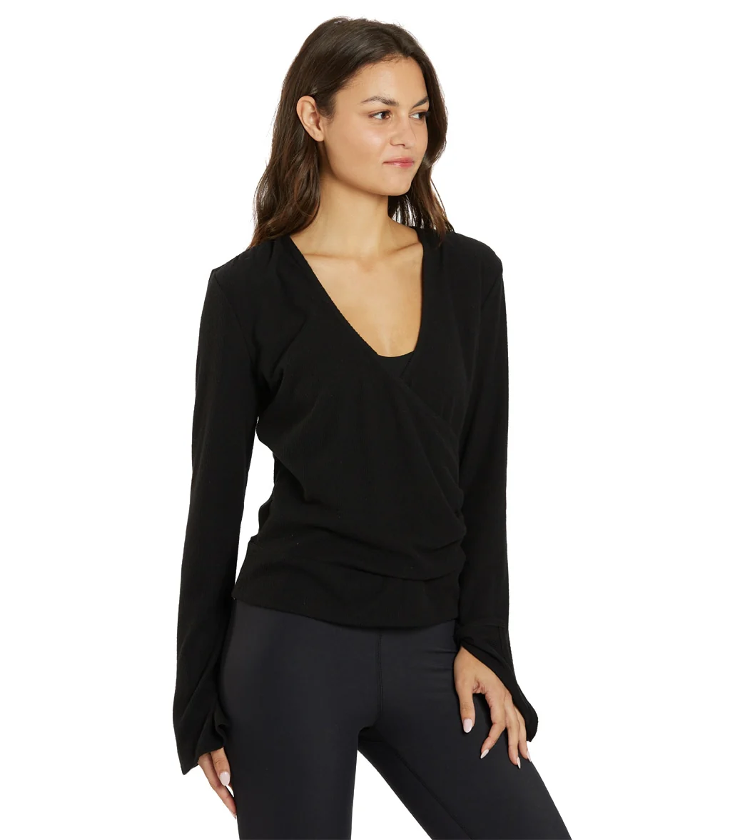Thrive Societe Pleated Wrap Pullover