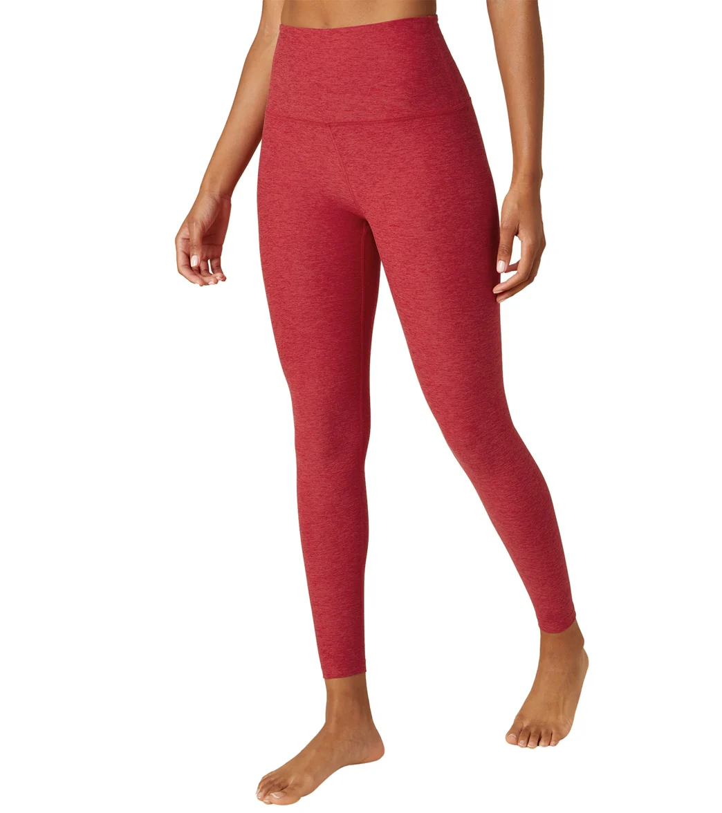 Beyond Yoga Spacedye High Waisted Caught In The Midi 7/8 Yoga Leggings Currant Red Heather