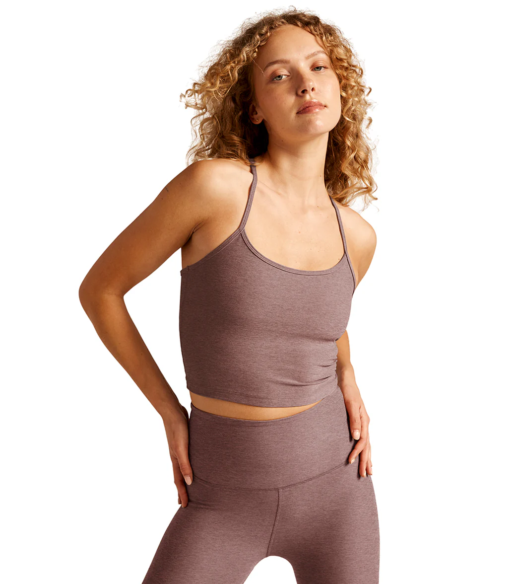 Beyond Yoga Spacedye Slim Racerback Cropped Tank Rose Brush Heather