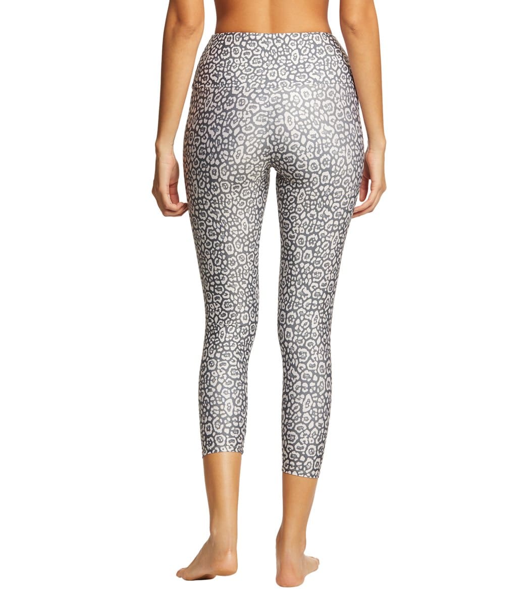 Onzie High Waisted Basic 7/8 Yoga Leggings Sandy Cat