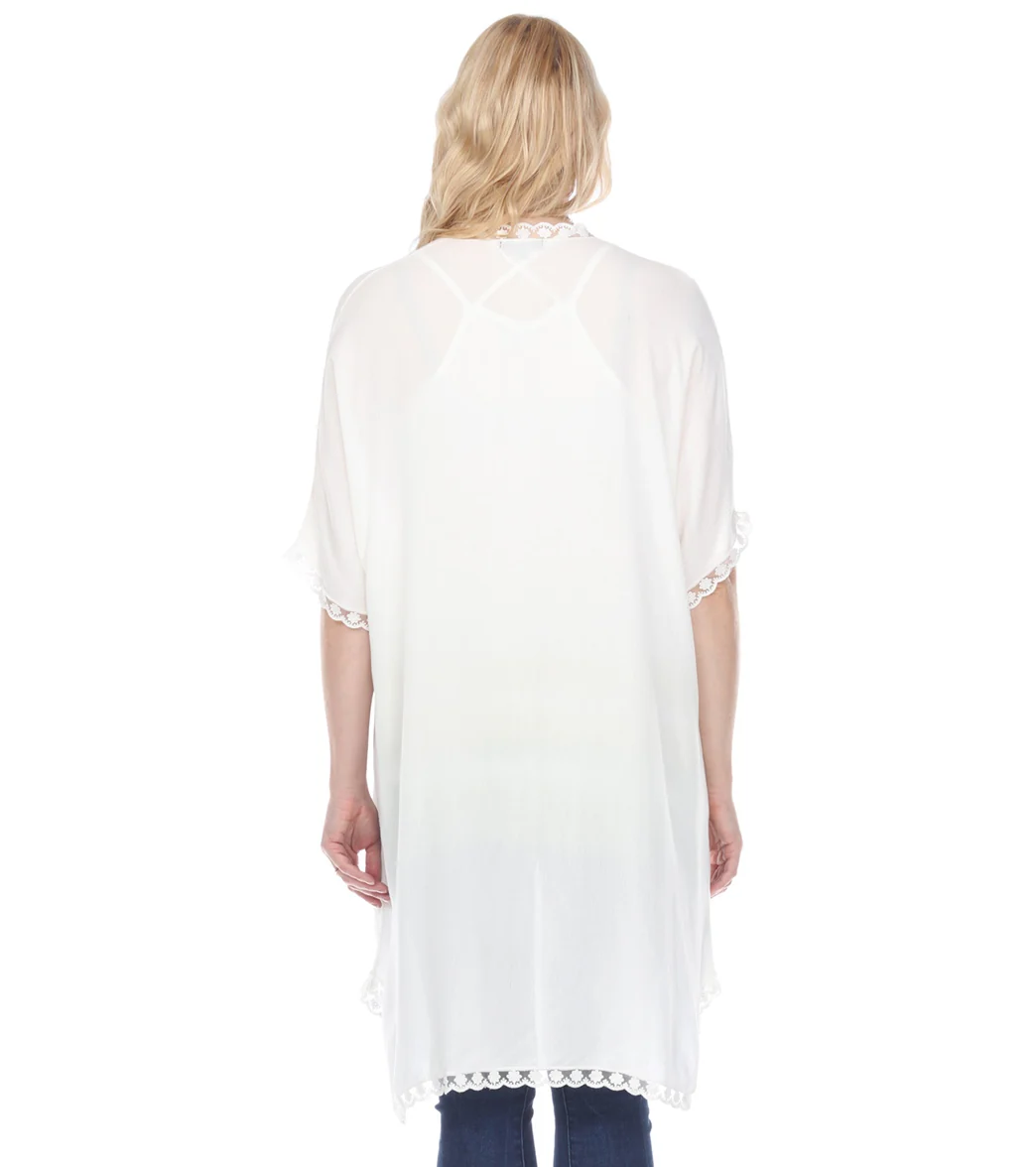 Yak & Yeti Cardigan Loose Fit Lace Trim