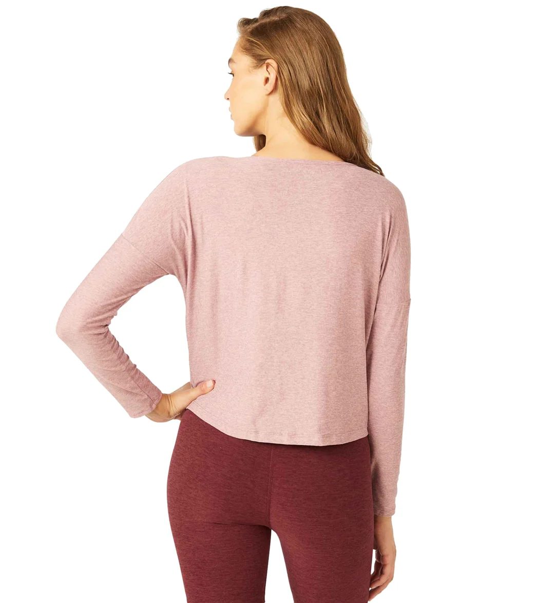 Beyond Yoga Featherweight Morning Light Cropped Pullover