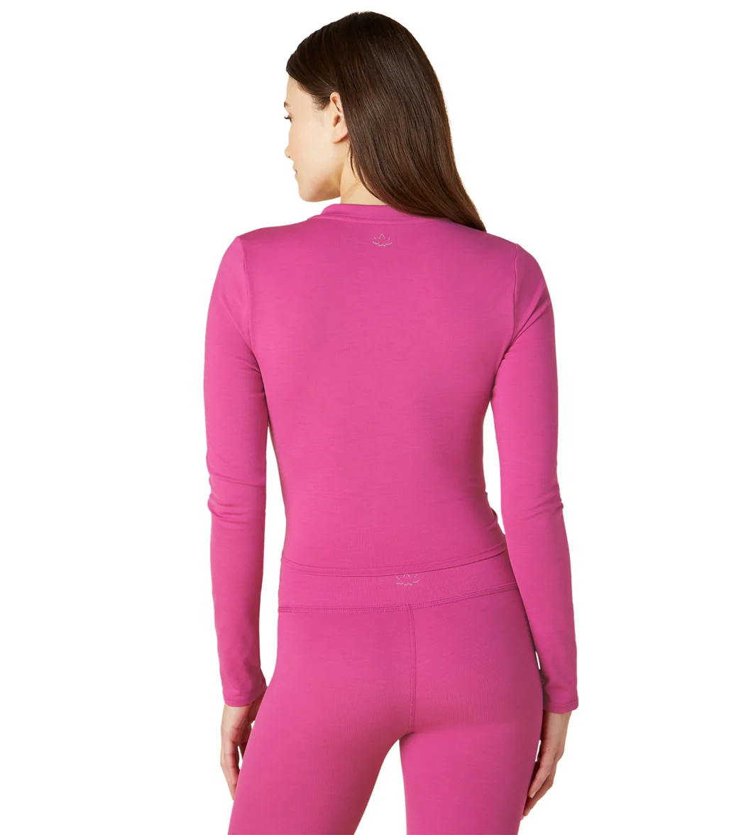 Beyond Yoga Heather Rib Groove Cropped Top