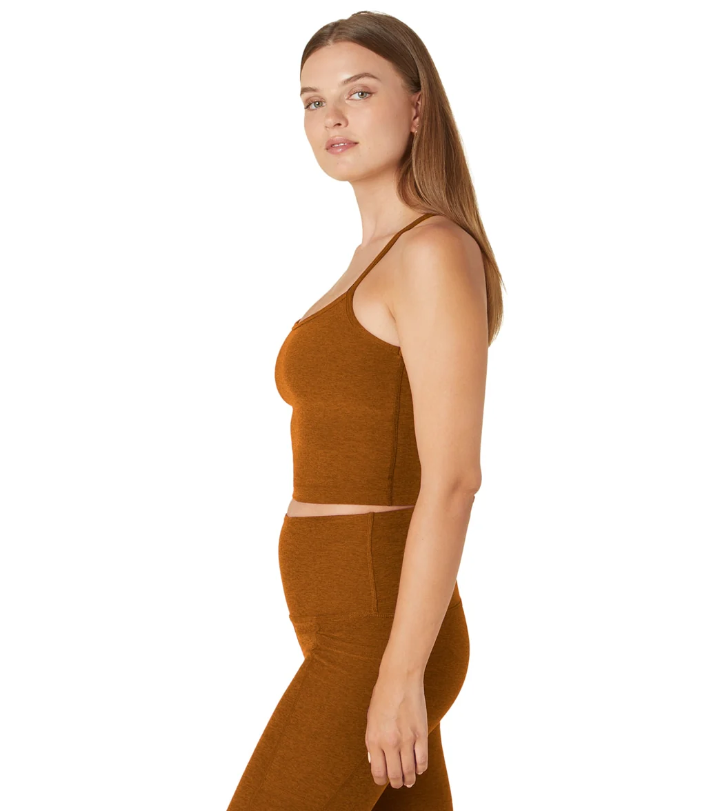 Beyond Yoga Spacedye Slim Racerback Cropped Tank Clove Brown Heather