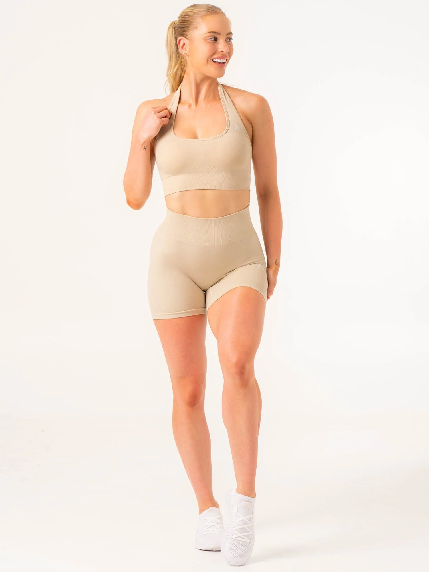 Contour Halter Bra - Stone Marl