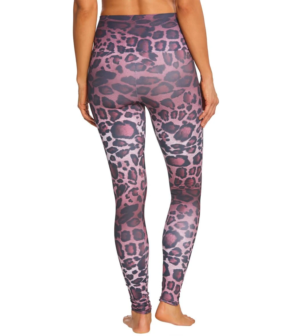 Onzie High Waisted Yoga Leggings Purple Cheetah