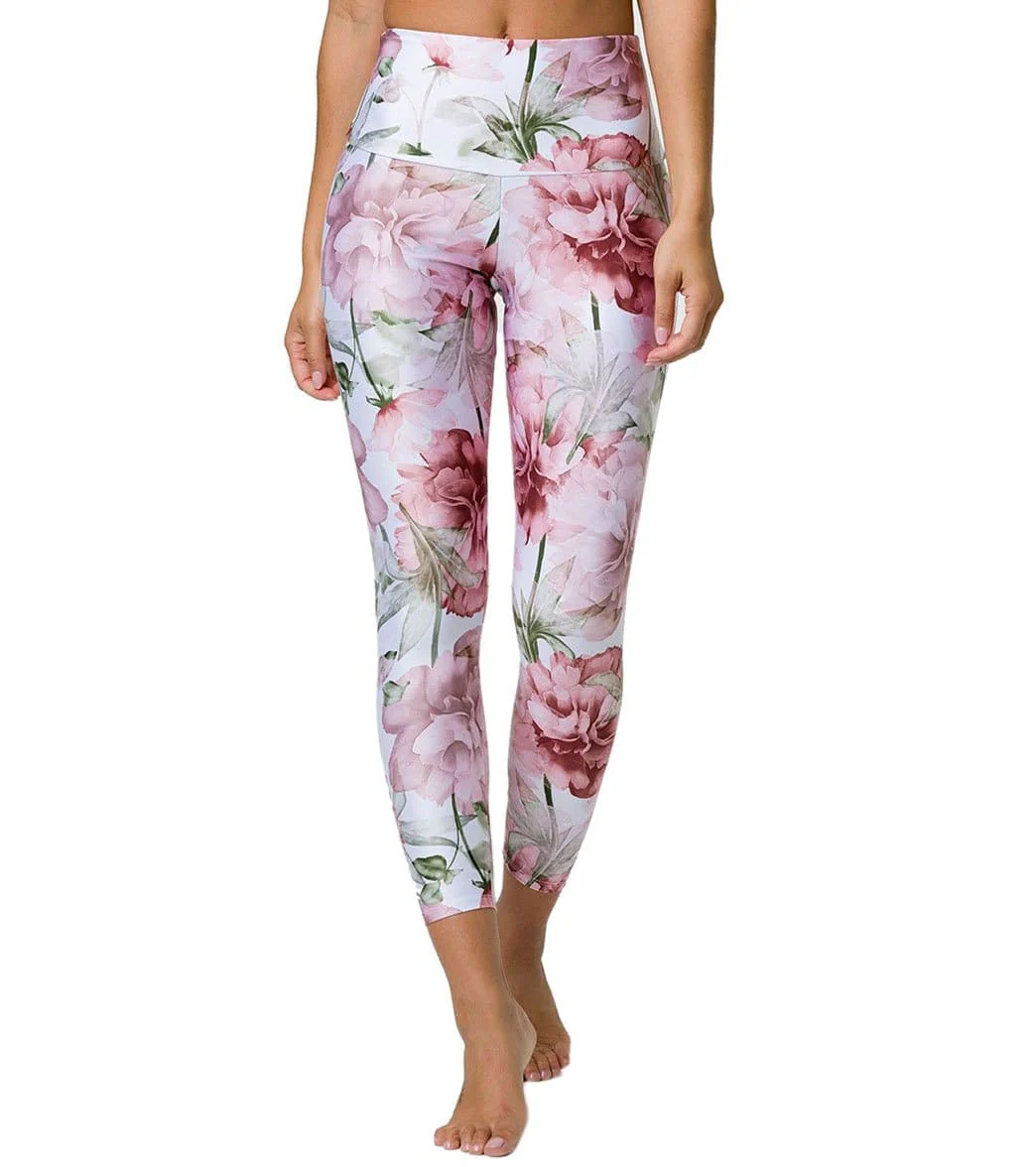 Onzie High Waisted Basic 7/8 Yoga Leggings Summer Bloom