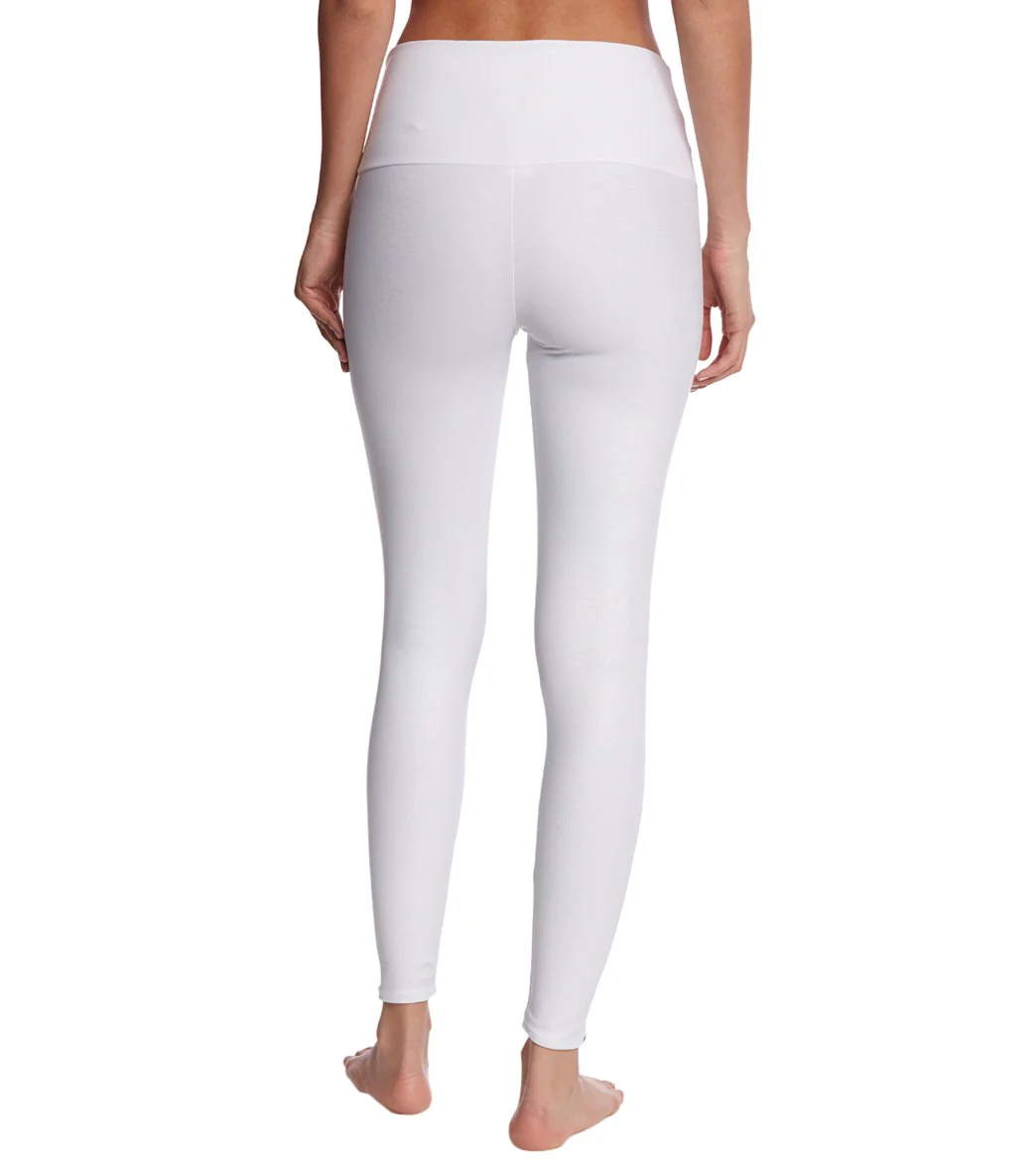 Onzie High Waisted Yoga Leggings White Snake