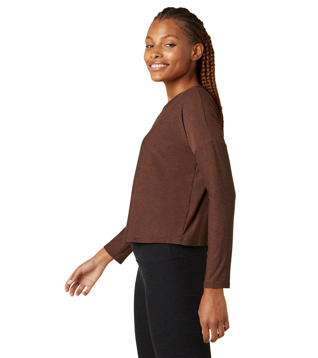 Beyond Yoga Featherweight Morning Light Cropped Pullover