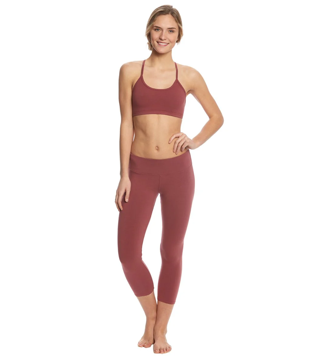 Hard Tail Flat Waisted Cotton Yoga Capris