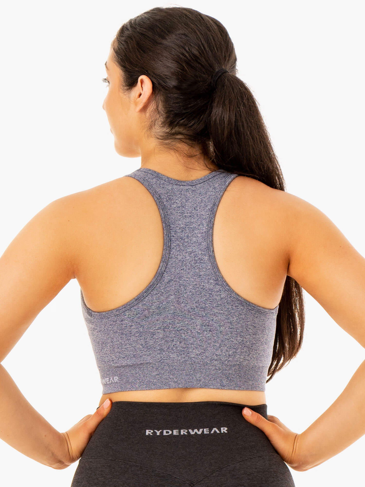 Staples Seamless Racer Back Sports Bra - Navy Marl