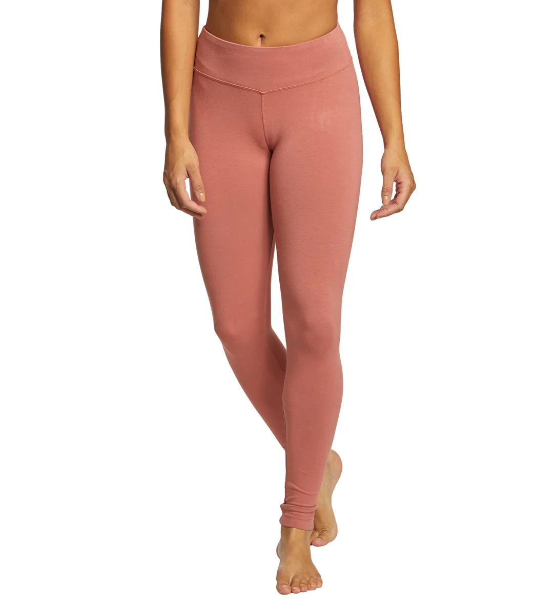 Hard Tail Flat Waist Cotton Ankle Yoga Leggings