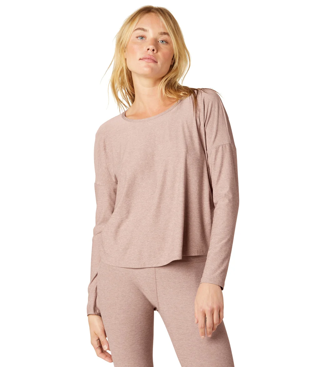 Beyond Yoga Featherweight Morning Light Cropped Pullover