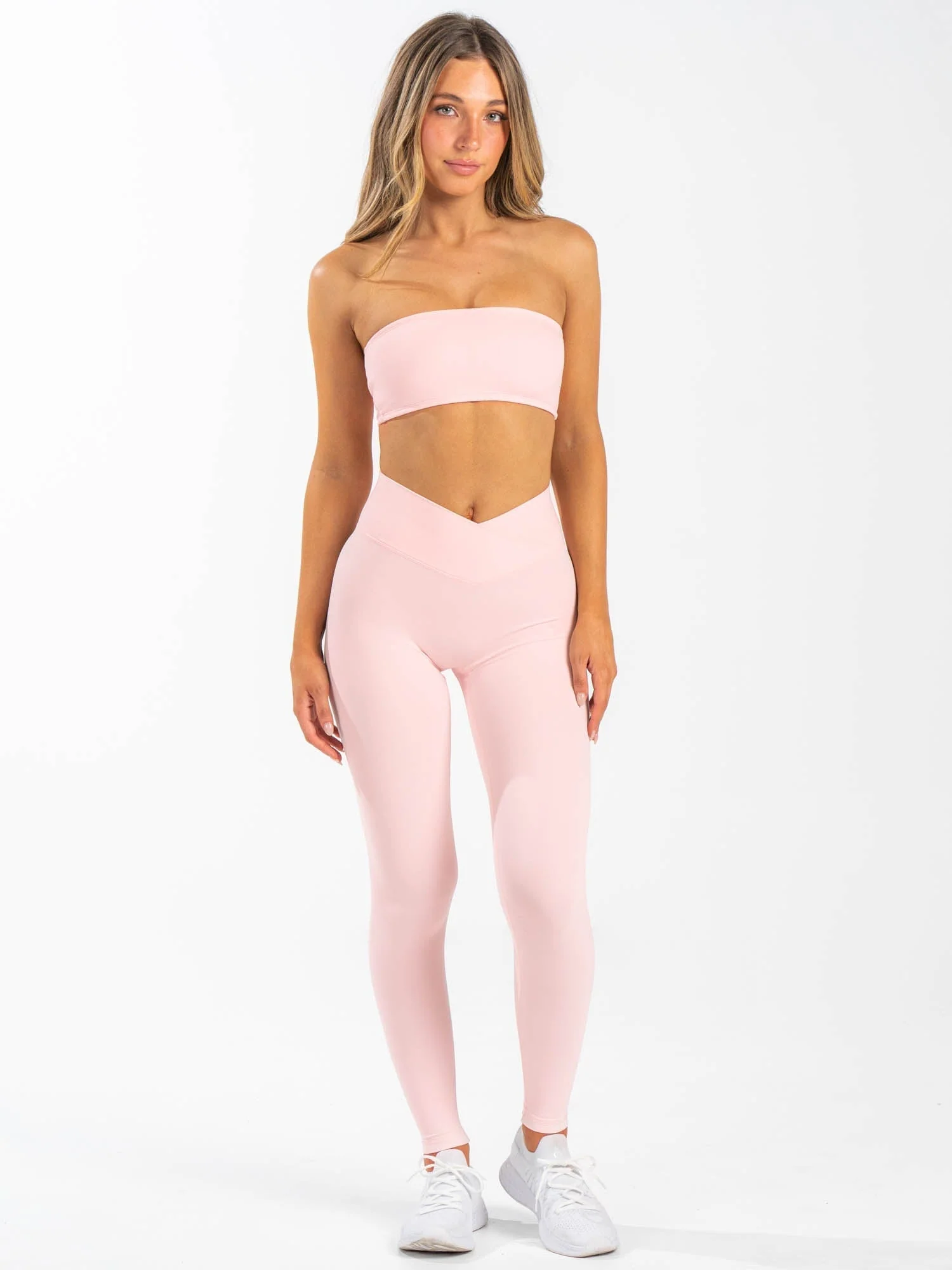 NKD Cross Waist Band Leggings - Pink Musk