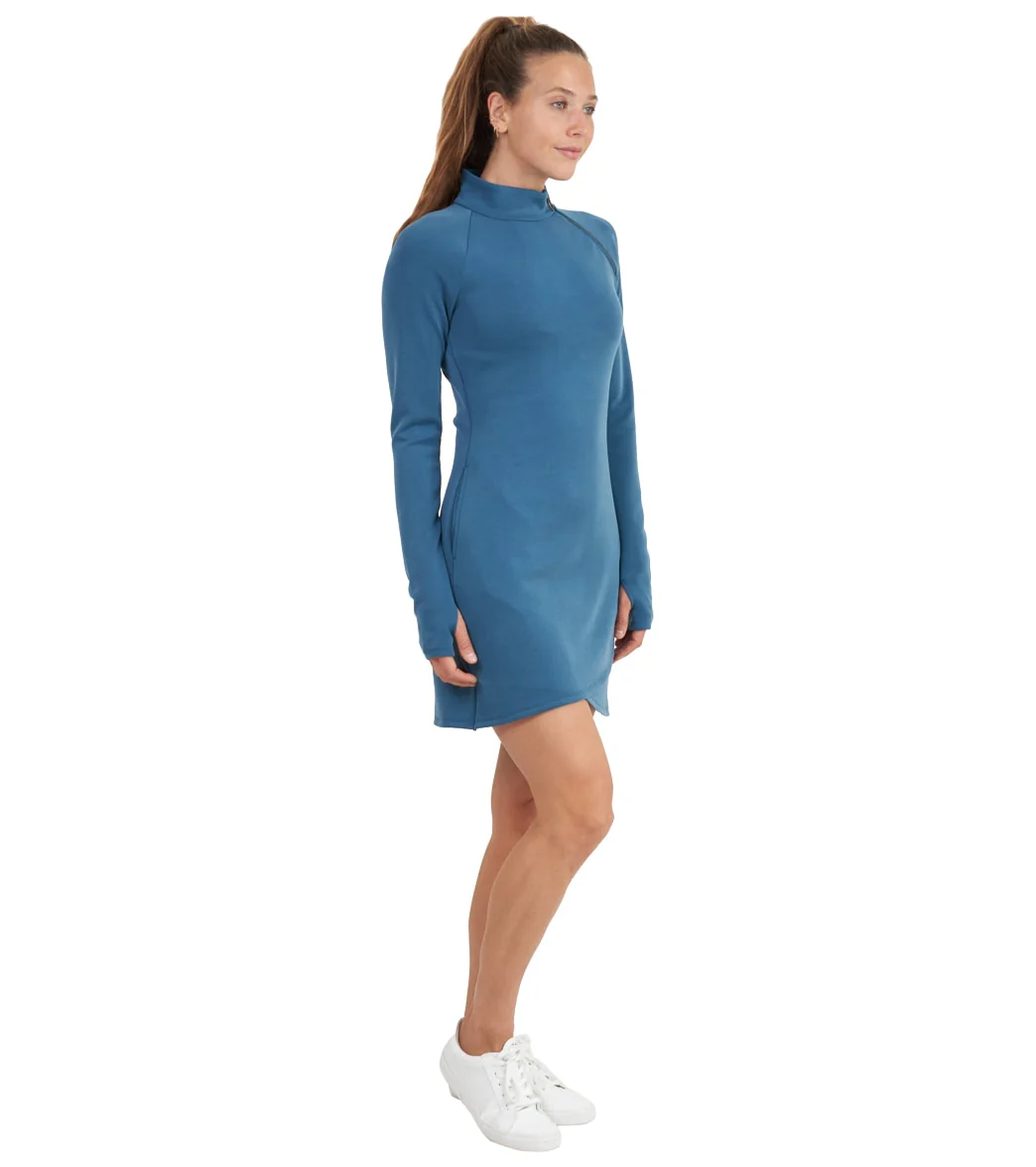 Thrive Societe Zip Mock Neck Dress