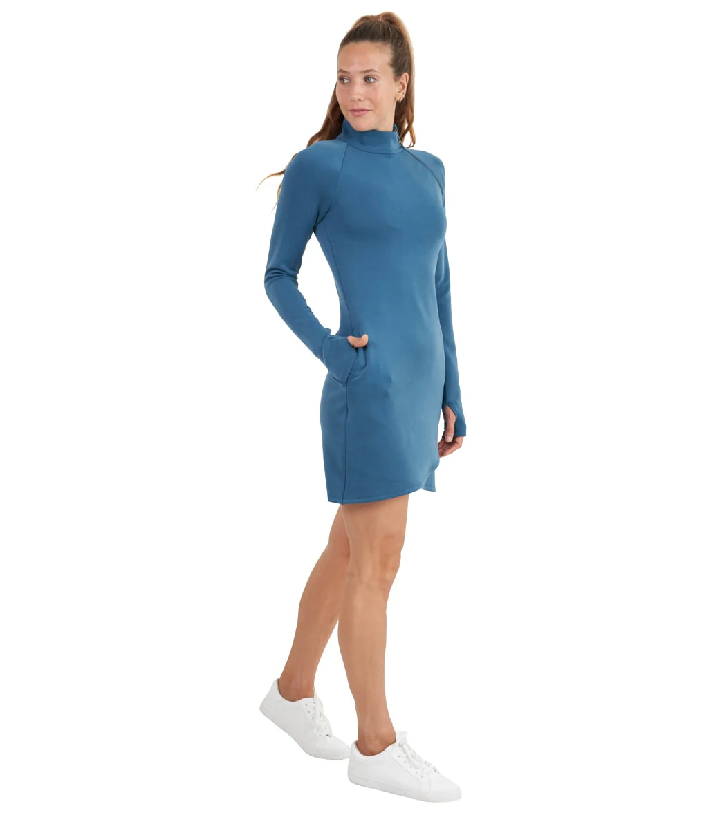 Thrive Societe Zip Mock Neck Dress