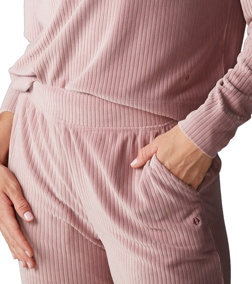 Tavi Wide Leg Brushed Rib Pant