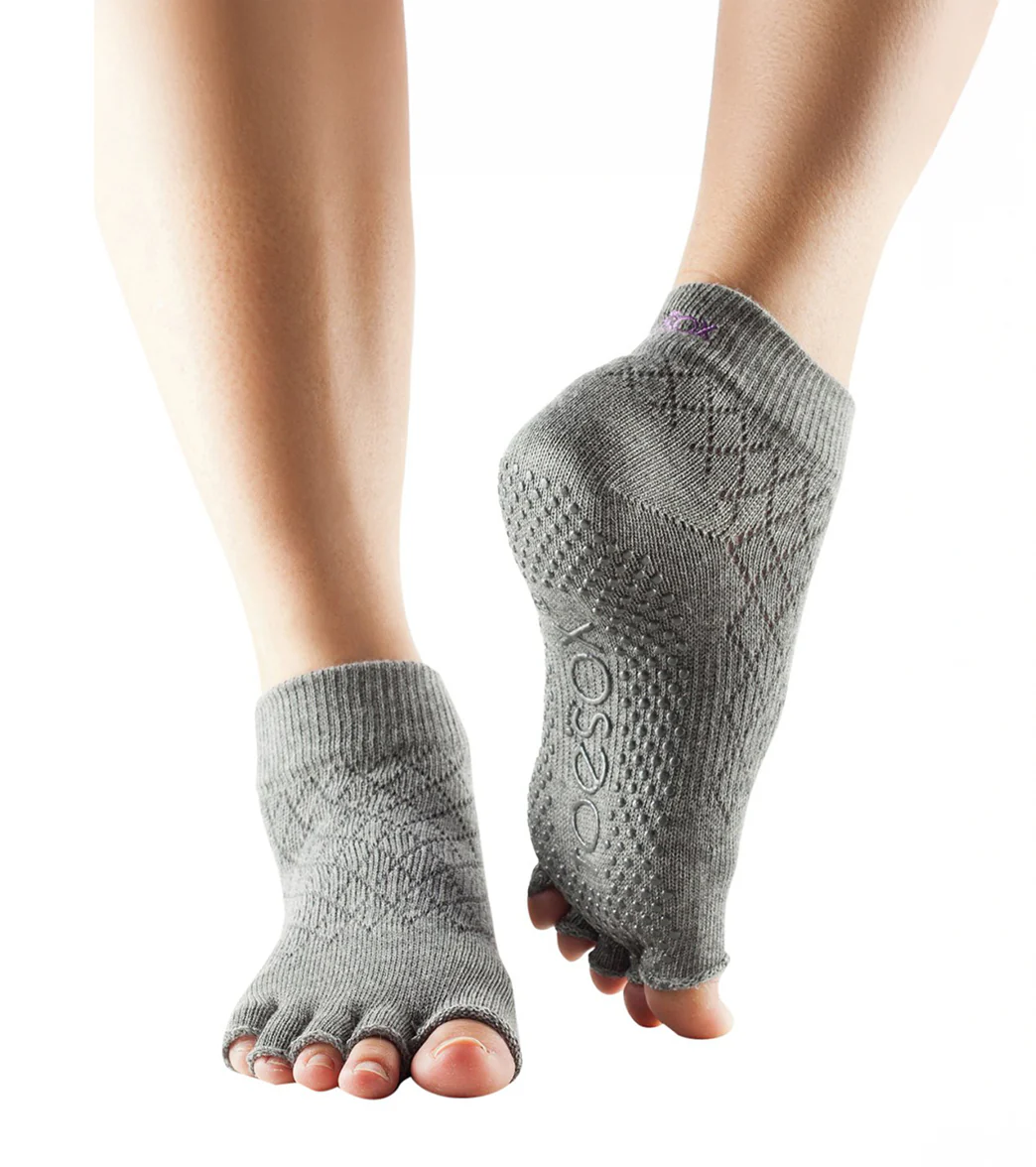 Toesox Ankle Length Half-Toe Yoga Grip Socks