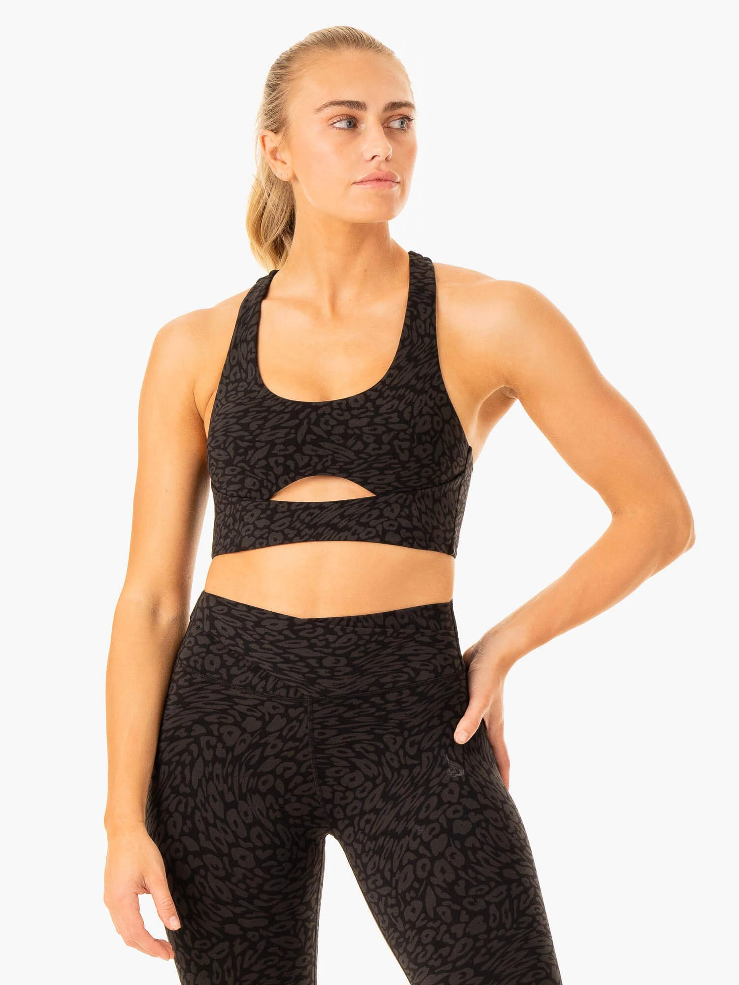 Rotation Sports Bra - Black Leopard